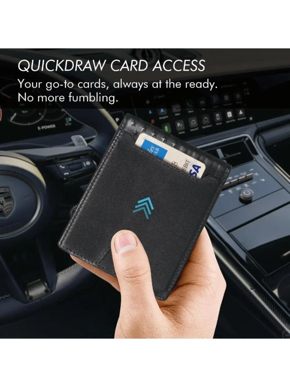 Men's RFID Blocking Bifold Wallet - Full Grain Leather, 2 ID Windows, 13 Card